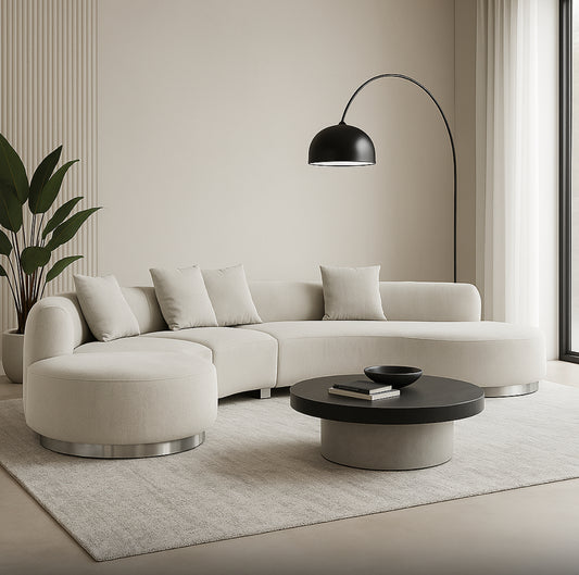 Brickell Contemporary Sofa Cream