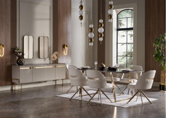 VERONICA DINING TABLE w/ 6 chairs